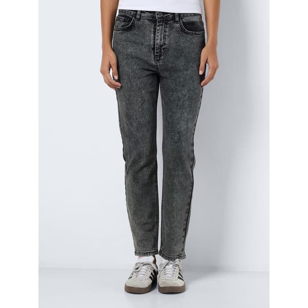 Noisy May Moni Straight Ankle Az391dg Højtaljede Jeans Grå 28 / 30 Kvinde