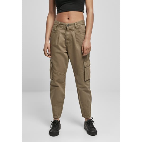 Urban Classics Ballon Fit Twill Cargobukser Grøn 30 Kvinde