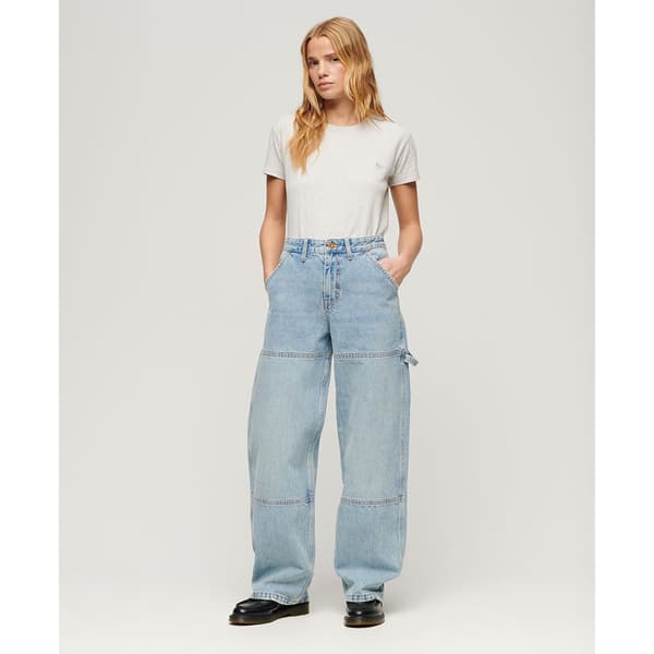 Superdry Mid Rise Denim Carpenter Byxor Blå 26 / 30 Kvinna