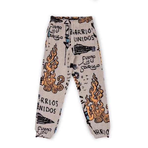 Grimey Lost Boys All Over Jacquard Mjukisbyxor Beige S Man