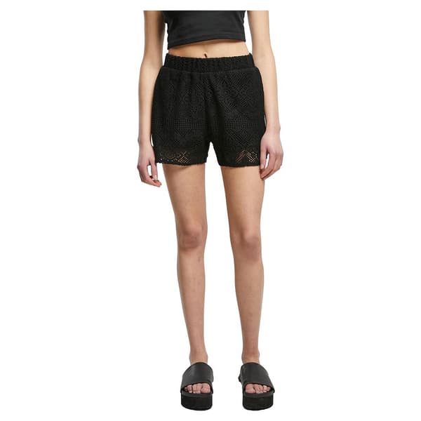 Urban Classics Crochet Lace Resort Shorts Sort 3XL Kvinde