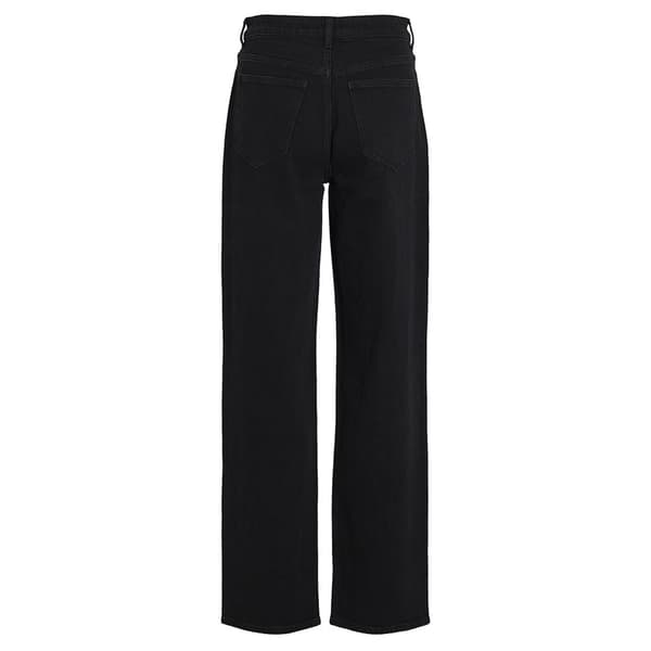 Vila Kelly Jaf Straight Fit Højtaljede Jeans Sort 44 / 32 Kvinde