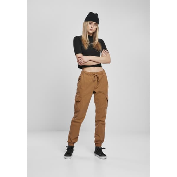 Urban Classics High Waist Cargo Jogging Bukser Orange 5XL Kvinde