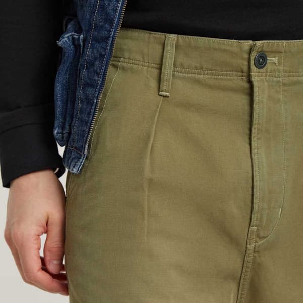 G-star Pleated Chinoshorts Grøn 28 Mand