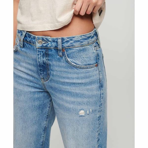Superdry Mid Rise Wide Leg Jeans Blå 32 / 30 Kvinna