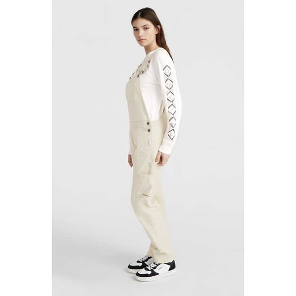 O´neill Twill Dungaree Byxor Beige M Kvinna
