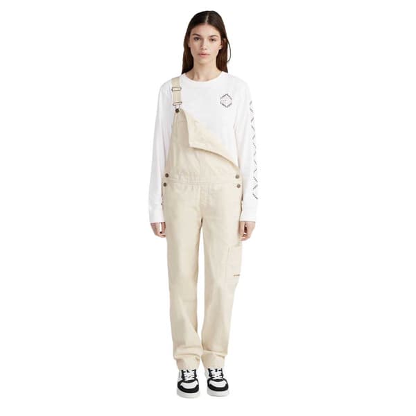 O´neill Twill Dungaree Byxor Beige M Kvinna