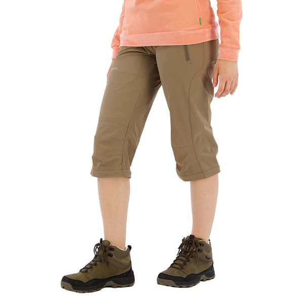 Vaude Farley Stretch Capri Long T Zip Ii Byxor Brun 34 / Regular Kvinna