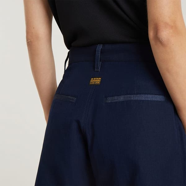 G-star Linen Barrel Korta Jeans Blå 28 Kvinna