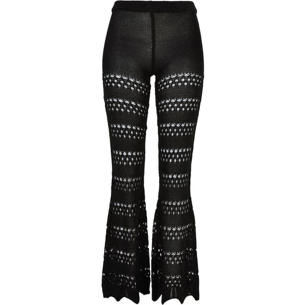 Urban Classics Flared Crochet High Waist Leggings Sort 4XL Kvinde