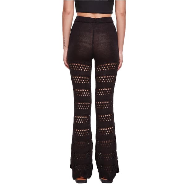 Urban Classics Flared Crochet High Waist Leggings Sort 4XL Kvinde