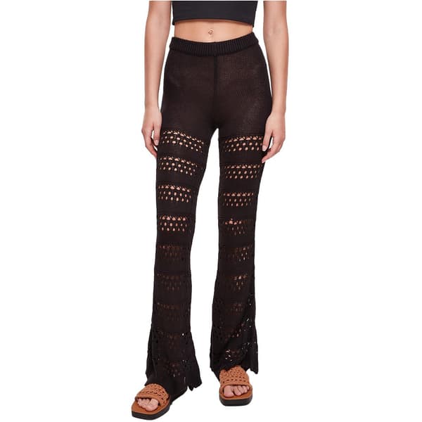 Urban Classics Flared Crochet High Waist Leggings Sort 4XL Kvinde