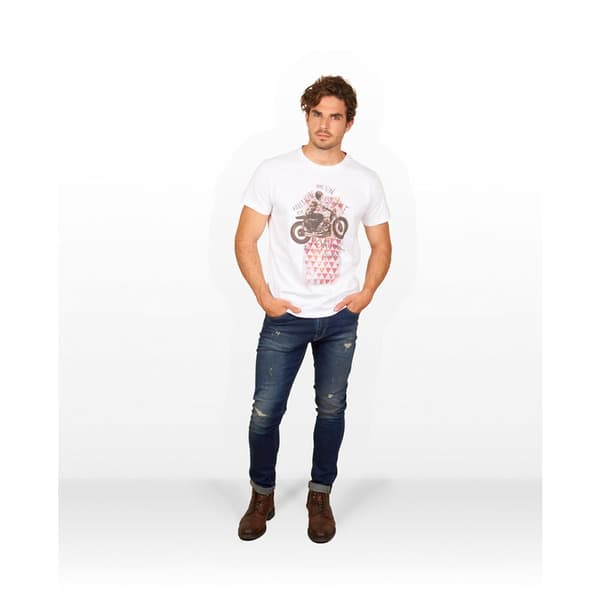 Skull Rider Skinny Distressed Effect Jeans Blå 29 / 32 Mand