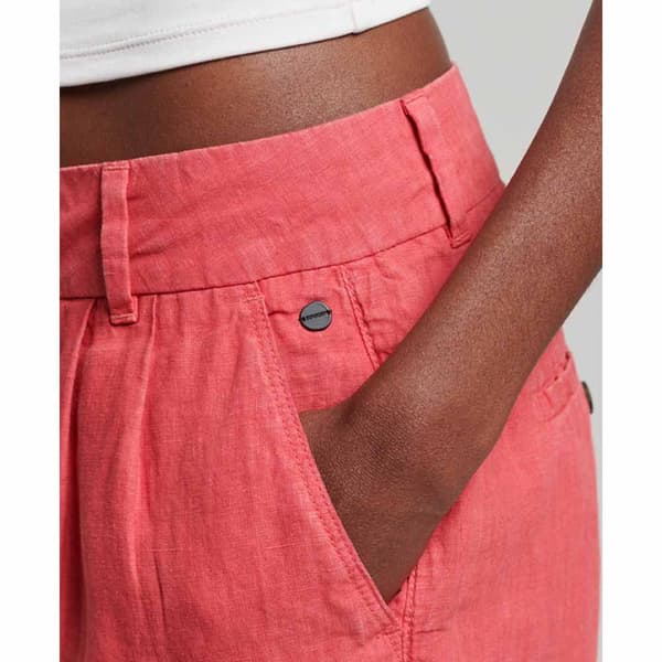 Superdry Studios Overdyed Linen Shortsit Pinkki 2XS Nainen