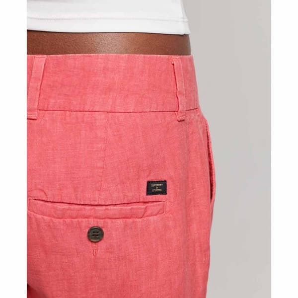 Superdry Studios Overdyed Linen Shortsit Pinkki 2XS Nainen