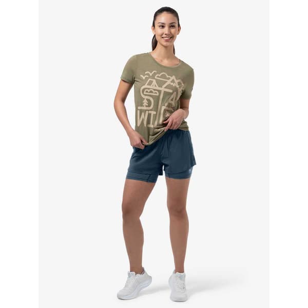 Super.natural Double Layer Shorts Blå M Kvinna