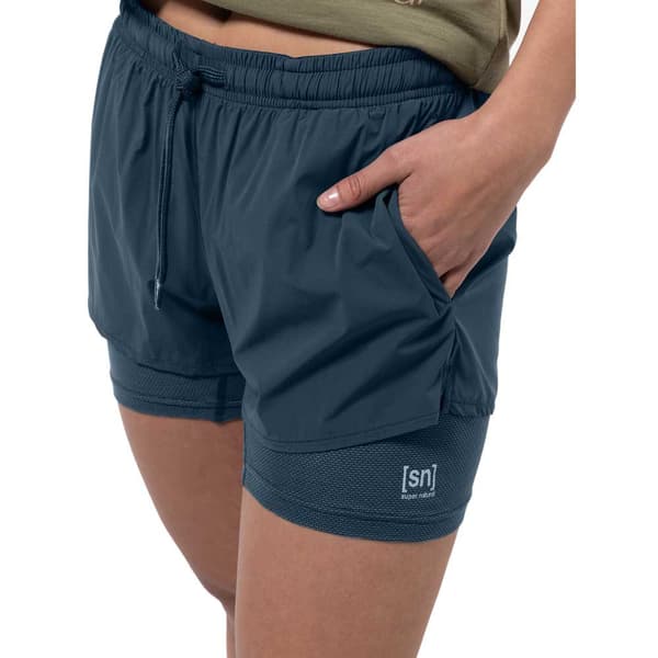 Super.natural Double Layer Shorts Blå L Kvinde