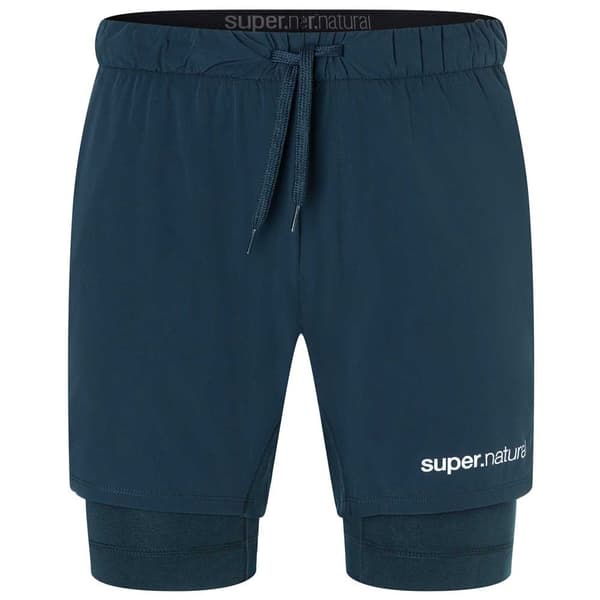 Super.natural Double Layer Shorts Blå S Mand