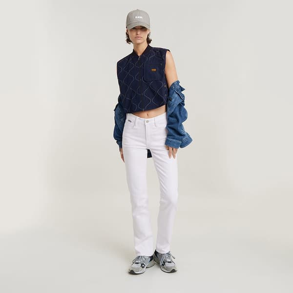G-star Strace Straight Fit Jeans Vit 23 / 30 Kvinna