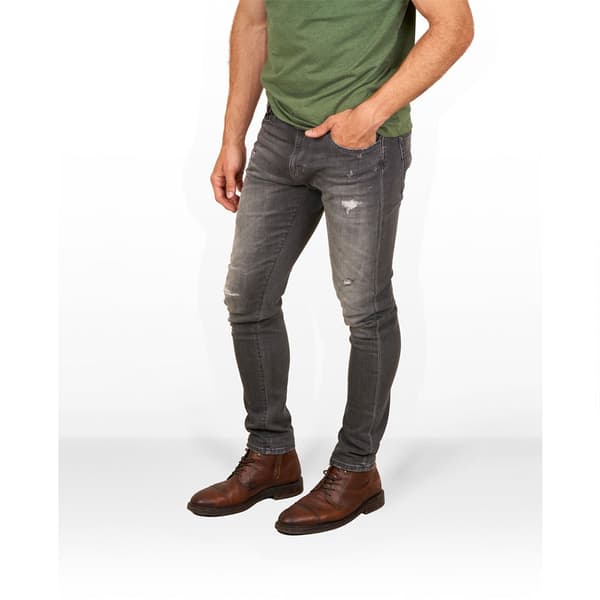 Skull Rider Skinny Distressed Effect Jeans Grå 36 / 32 Mand