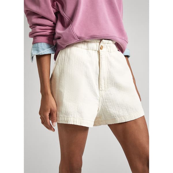 Pepe Jeans A-line Korkeavyötäröiset Shortsit Valkoinen 2XS Nainen