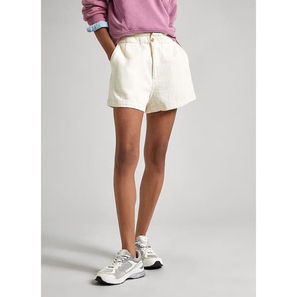Pepe Jeans A-line Korkeavyötäröiset Shortsit Valkoinen 2XS Nainen