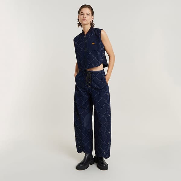 G-star Quilted Barrel Jeans Blå 28 / 28 Kvinna