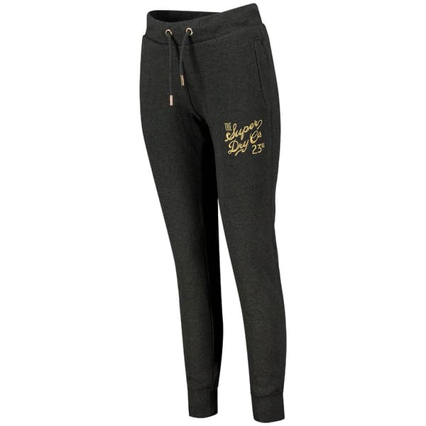 Superdry Luxe Metallic Logo Sportsbukser Grå M Kvinde