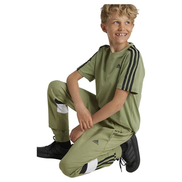 Adidas Tiberio 3 Stripes Colorblock Fleece Joggers Grönt 15-16 Years Pojke