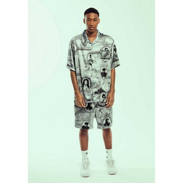 Grimey Supastar Satin Shorts Hvid,Sort XS Mand