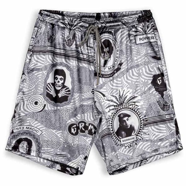 Grimey Supastar Satin Shorts Hvid,Sort XS Mand