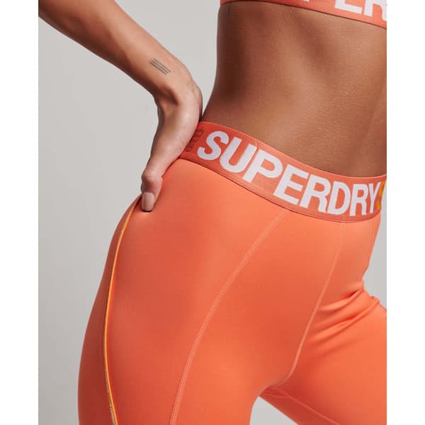 Superdry Train Branded Elastic Leggings Orange XS Kvinna