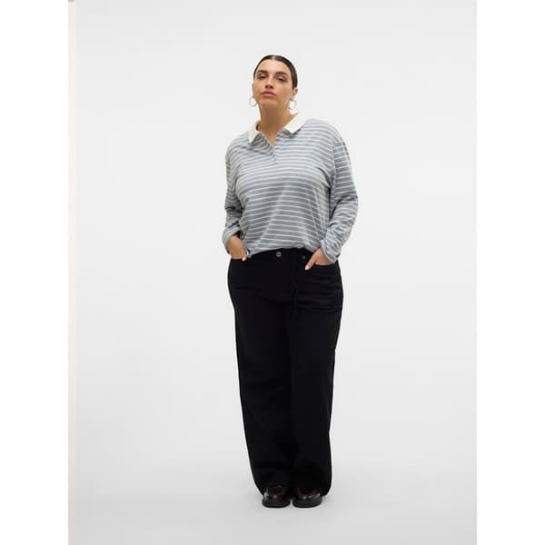 Vero Moda Curve Tessa Wide Ra118 Højtaljede Jeans Sort 52 / 32 Kvinde