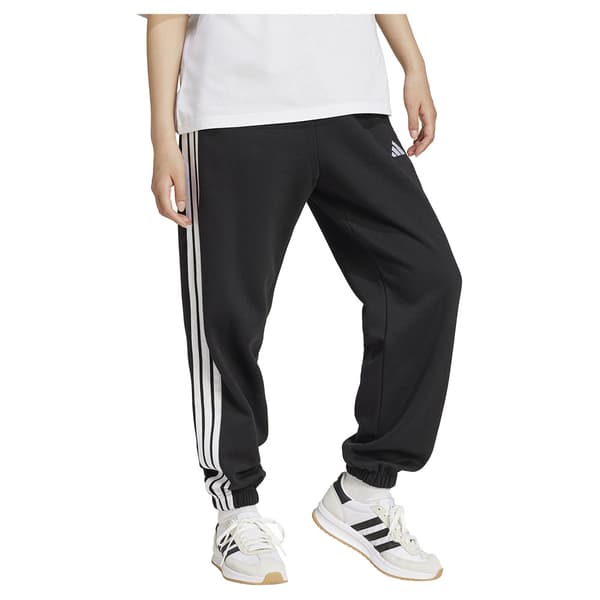 Adidas Essentials 3 Stripes Fleece Loose Fit Joggers Svart M Kvinna