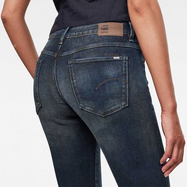 G-star 3301 Mid Waist Skinny Ripped Ankle Farkut Sininen 25 / 34 Nainen