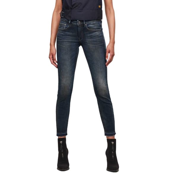 G-star 3301 Mid Waist Skinny Ripped Ankle Farkut Sininen 25 / 34 Nainen