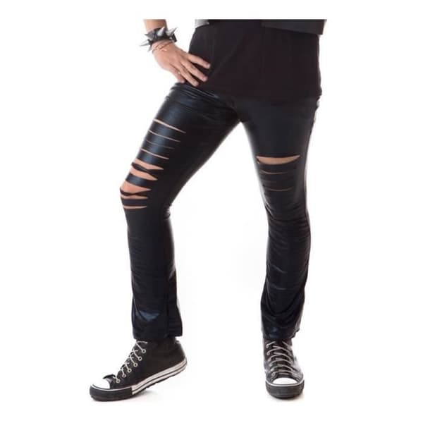 Svart punk-cut-out byxor - UNISEXE - Standardstorlek