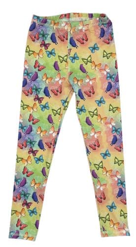 Långa barnleggings - Fjärilar 122-128 cm