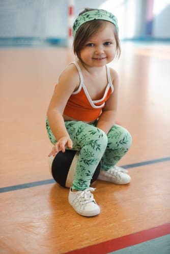 Långa barnleggings - Green Mint 86-92 cm