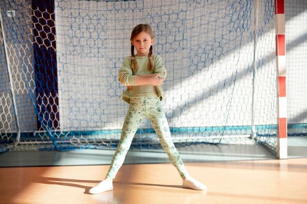 Långa barnleggings - Green Mint 86-92 cm