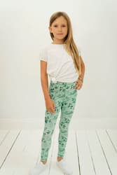 Långa barnleggings - Green Mint 86-92 cm