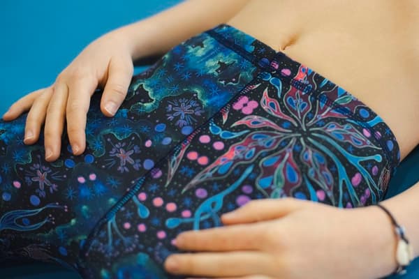 Långa barnleggings - Neon Splash 134-140 cm