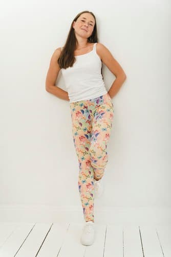 Lange højtaljede leggings - Butterflies XS høj