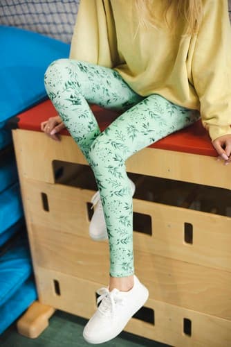 Lange leggings med høj talje - Mintgrøn M