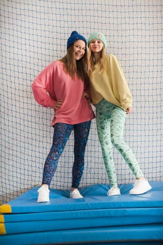 Korkeavyötäröiset pitkät leggingsit - mintunvihreä XL