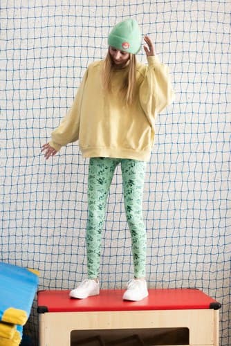 Lange leggings med høj talje - Mintgrøn XS høj
