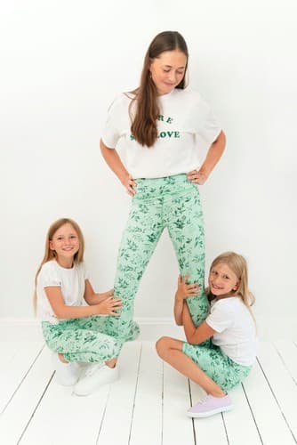Korkeavyötäröiset pitkät leggingsit - mintunvihreät S pitkät
