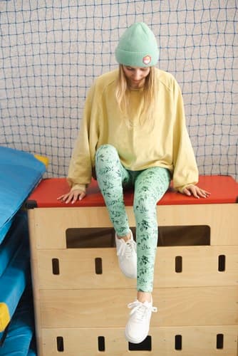 Korkeavyötäröiset pitkät leggingsit - mintunvihreät S pitkät