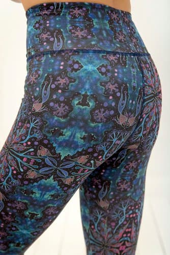 Korkeavyötäröiset pitkät leggingsit - Neon Splash S