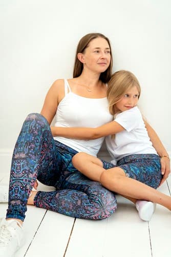 Korkeavyötäröiset pitkät leggingsit - Neon Splash S